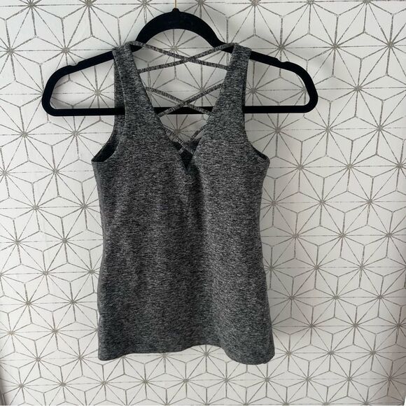 Beyond Yoga Gray Marled Spacedye Lace Back Tank - Picture 3 of 5
